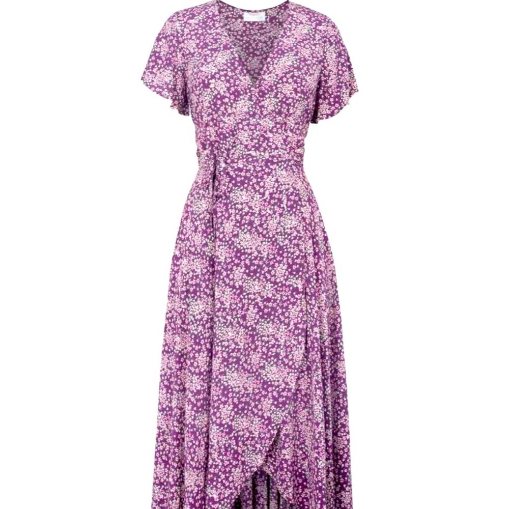 Auguste Gemima Muse Wrap Dress in Deep Purple